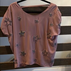 Cha sor pink Star Embellished Women's Top